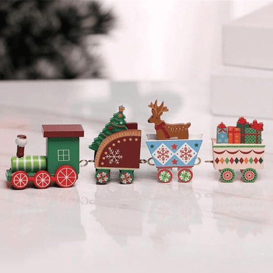 🚂 Mini Tren Navidad De Madera Colorido 🎅